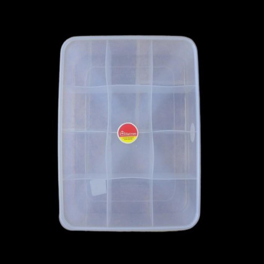 V_GADGETS 12 Grid Multi-Purpose Plastic Transparent Storage Box