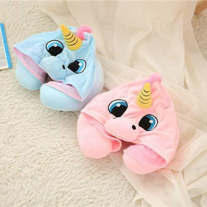 Unicorn hoodie deals neck pillow