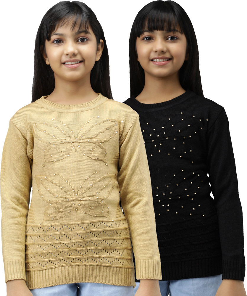 Trendy World Embellished Solid Round Neck Casual Girls Multicolor Sweater Buy Trendy World Embellished Solid Round Neck Casual Girls Multicolor Sweater Online at Best Prices in India Flipkart