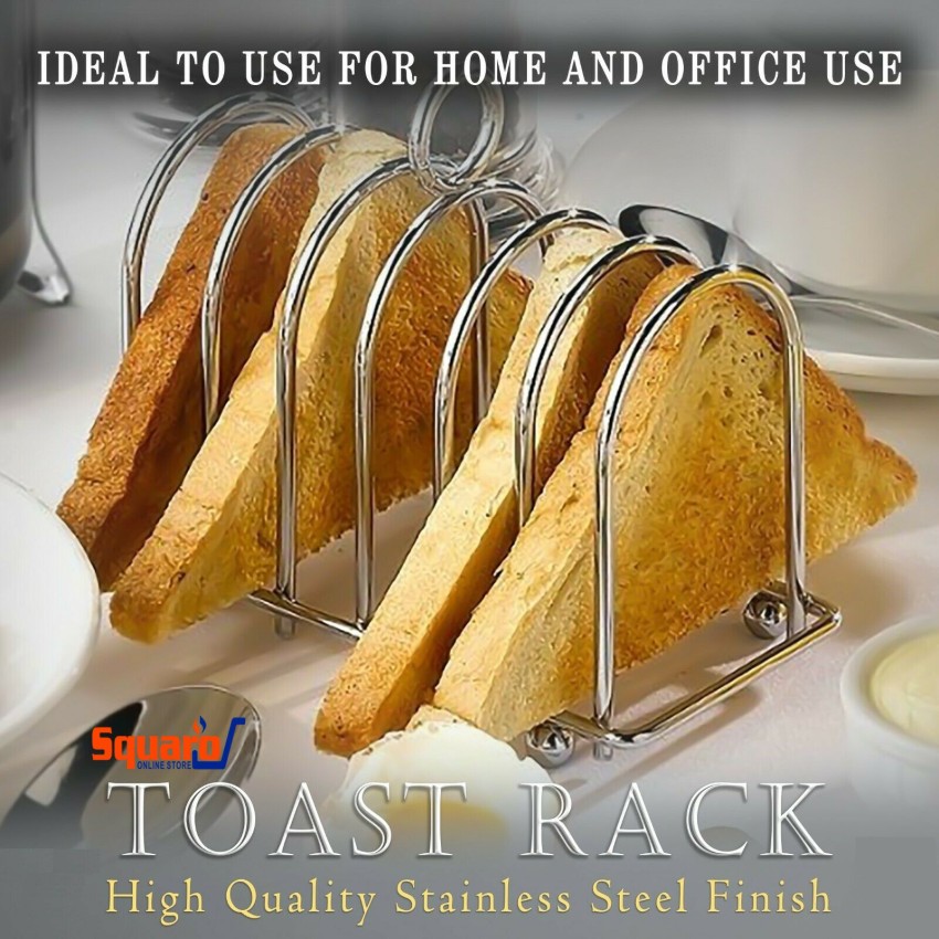 C&L Toast Bread Rack Holder 6 Slice Holes Stainless Steel