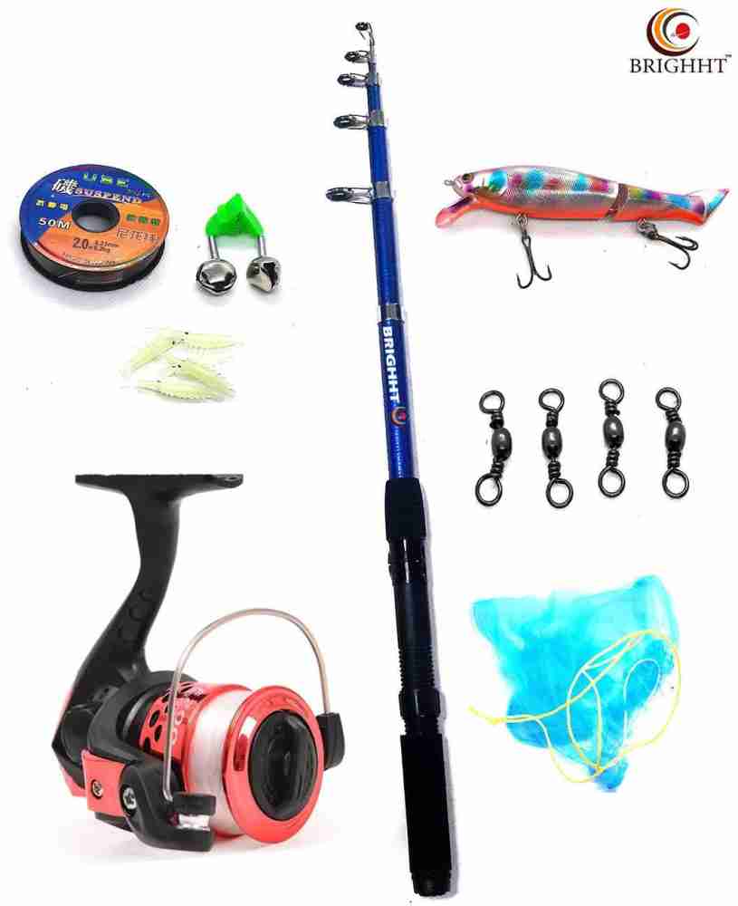 Brighht 210 cm 2. 1 mtr Telescopic Fishing Pole Complet Set Multicolor  Fishing Rod Price in India - Buy Brighht 210 cm 2. 1 mtr Telescopic Fishing  Pole Complet Set Multicolor Fishing Rod online at