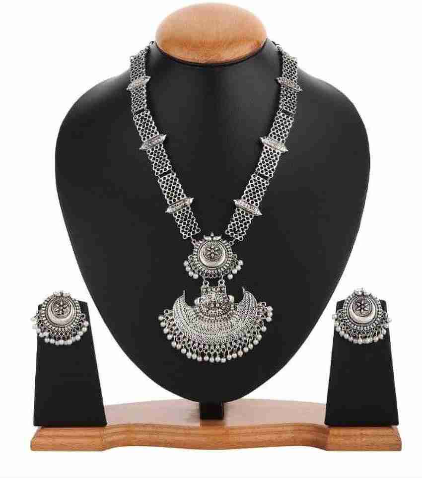 One Sky Shop Oxidised Necklace Set Silver Sterling Silver Plated