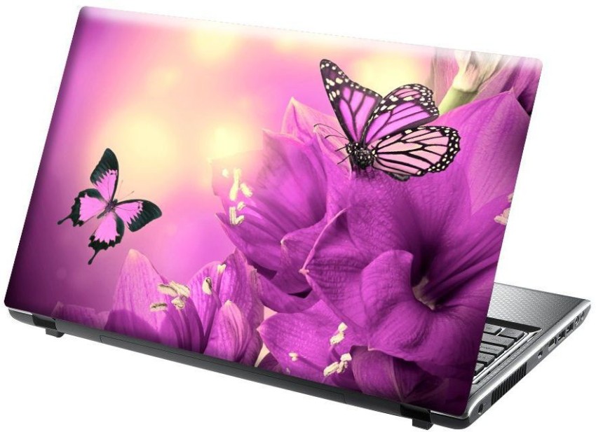 KREEPO Trendy Laptop Skins Sticker- Wonderful Design of Butterfly & Flowers  , Unique Laptop Cover (Multicolour, 15.6 Inch) Vinyl Laptop Decal 15.6  Price in India - Buy KREEPO Trendy Laptop Skins Sticker