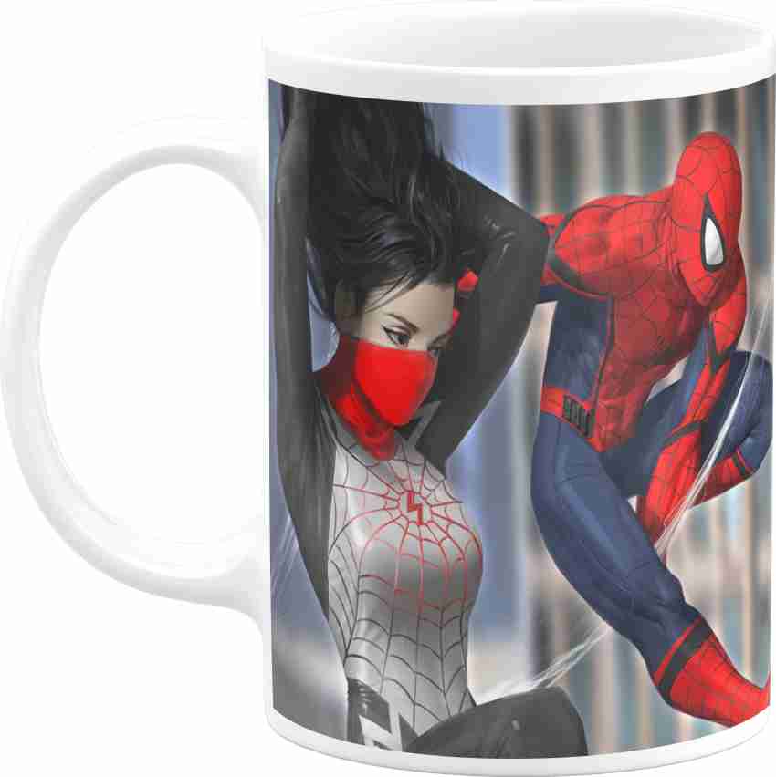 Buy CHHAAP Spiderman Mugs Gift for Kids Brother Sister Son Daughter Boys  Girls Hd Printed Microwave Safe Blue Ceramic Coffee Mug (350 ml) SPINM-01  Online at Low Prices in India 