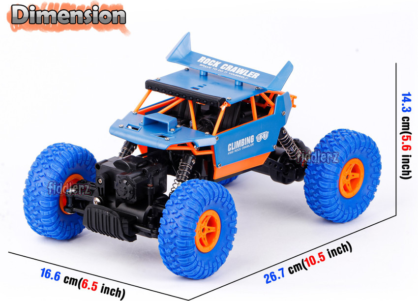 FIDDLERZ RC Rock Crawler Vehicle Buggy Car 4 WD High Speed Plastic Rc Remote Control Rock Climbing Monster Off Road Truck for Kids Boys Multicolor Pack of 1 RC Rock Crawler