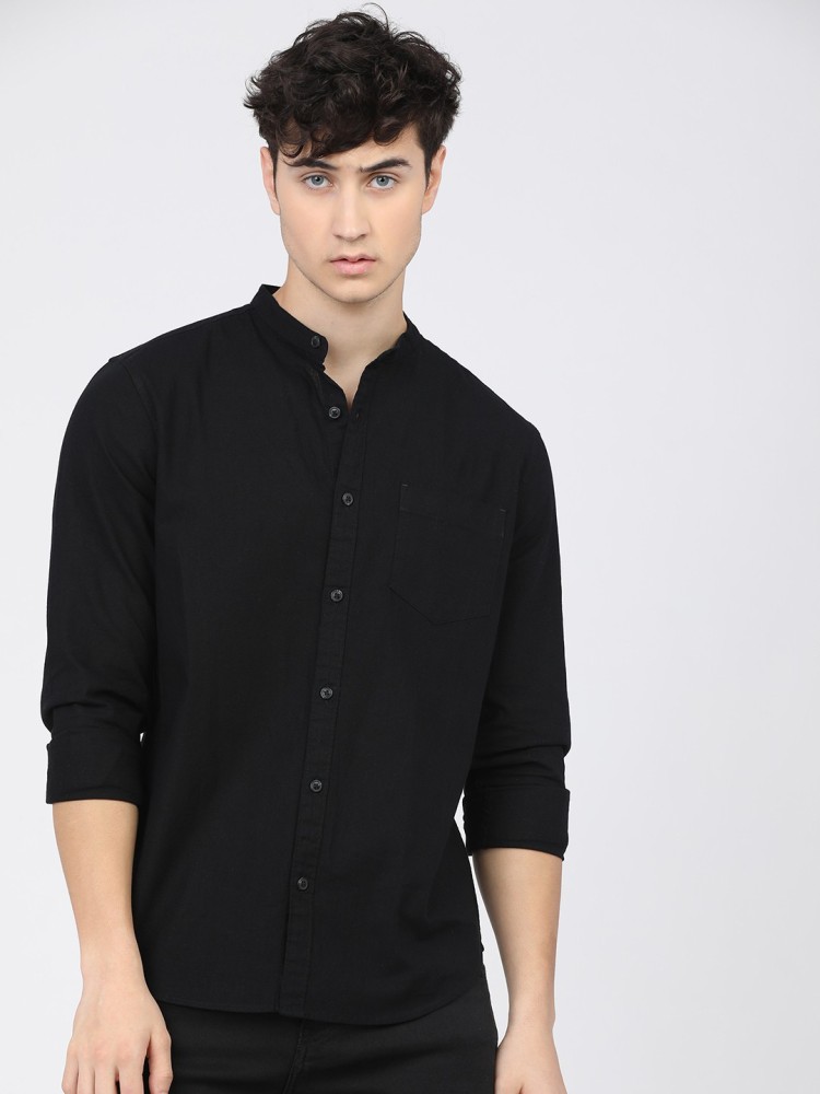 KETCH Men Solid Casual Black Shirt - Buy KETCH Men Solid Casual Black Shirt  Online at Best Prices in India