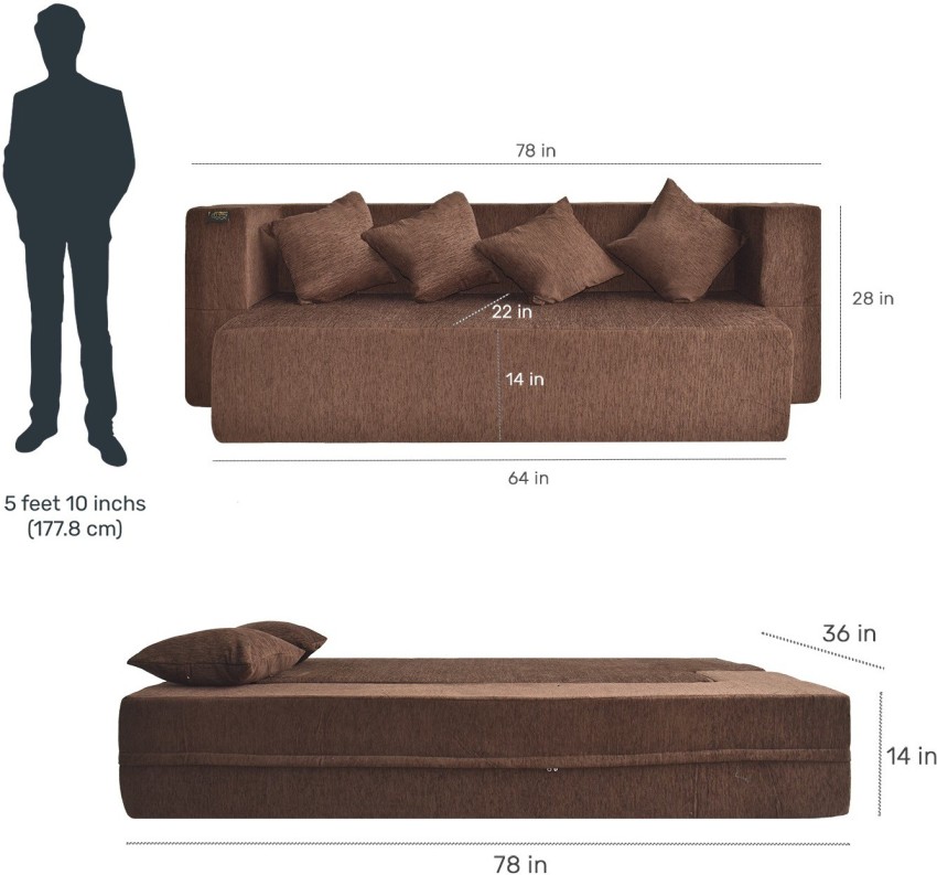 Sofa Bed 4 Seater Double Foam Fold