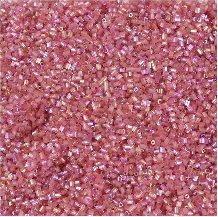 eshoppee 200 gm, 3 mm Light Pink Jewellery Making Seed Beads Cut Beads Cut  Dana Art and Craft Making Embroidery Material kit - 200 gm, 3 mm Light Pink  Jewellery Making Seed