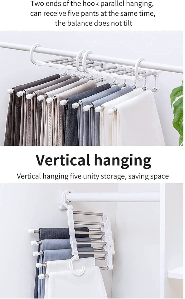 Buy MAPPERZ 5 Layer Multipurpose Space Saving Hanger MultiLayer Hangers  for Clothes Shirts Wardrobe Ties Pants Wardrobe Organizer Plastic Hangers  Pack of 2 Online at Best Prices in India  JioMart