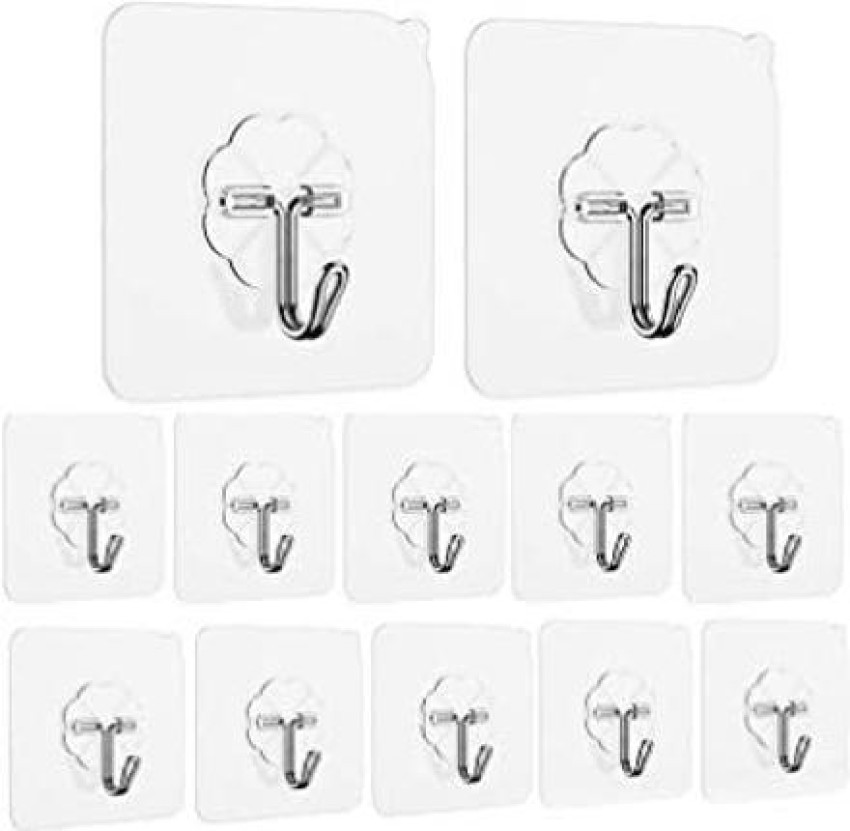 10PCS Adhesive Wall Hooks Hanging Seamless Sticky Hooks for Keys Bathroom  Shower