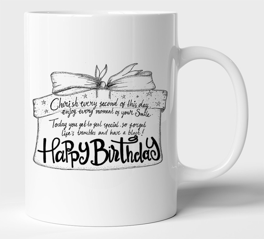 Cherished Black Birthday Mug