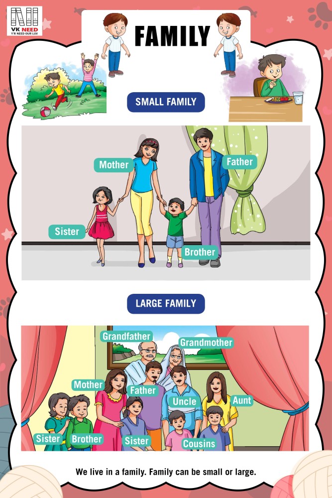 big and small family clipart of 4