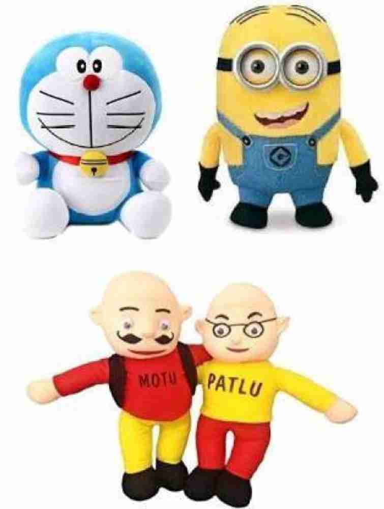 Nihan Enterprises Combo of very Stylish Plush and Adorable Motu Patlu Doremon And Minion Combo Of 3 For Kids Gift Decoration Teddy Bear 30 cm 30 cm Combo of
