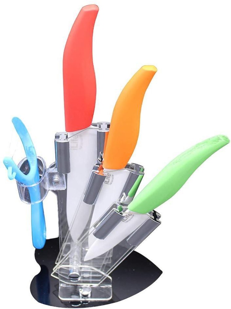 Ceramic Knife Set - 3 Knives & a Peeler - Multicolor