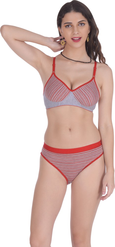 Achiever Latest Women's Cotton Bra and Panty Set | Beautiful Red Lingerie  Set