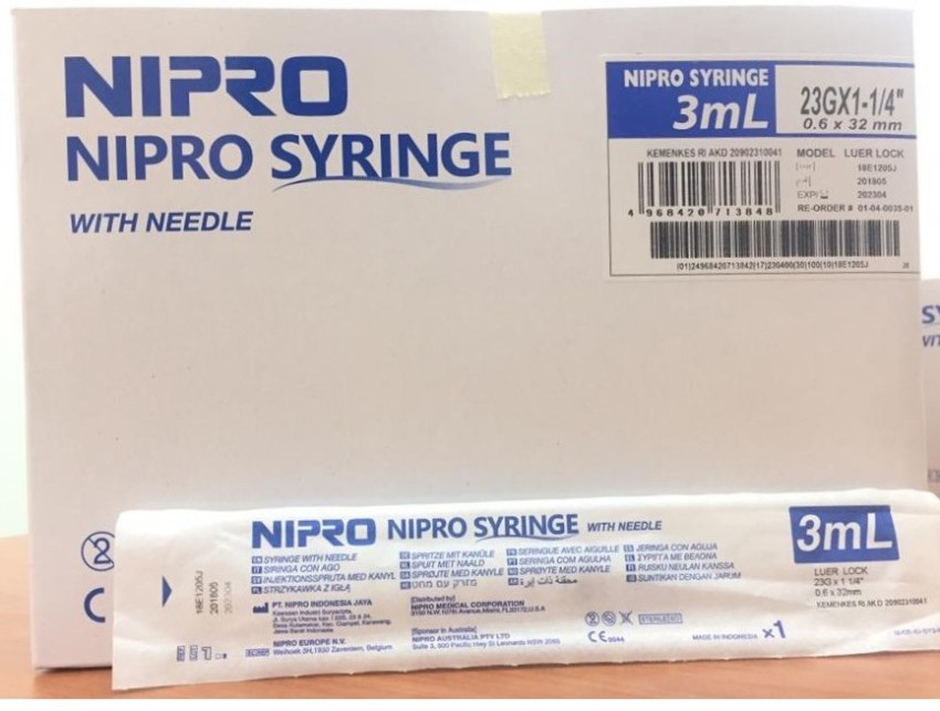 NIPRO DISPOSABLE SINGLE SUE ONLY SYRINGE IN ( 3ML X 50PICS. ) Medical  Needle Price in India - Buy NIPRO DISPOSABLE SINGLE SUE ONLY SYRINGE IN (  3ML X 50PICS. ) Medical