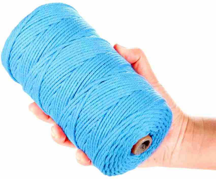 Satyam Kraft Macrame Cotton Twine String Cord Colored Cotton Rope Craft Cord  for DIY Crafts Knitting Plant Hangers 2.5 mm, 30 Meter (blue-pack of 1) -  Macrame Cotton Twine String Cord Colored