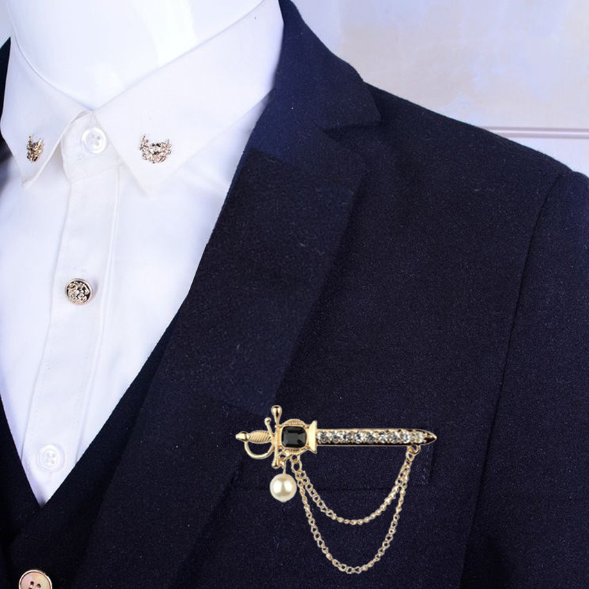 Three piece suit brooch online