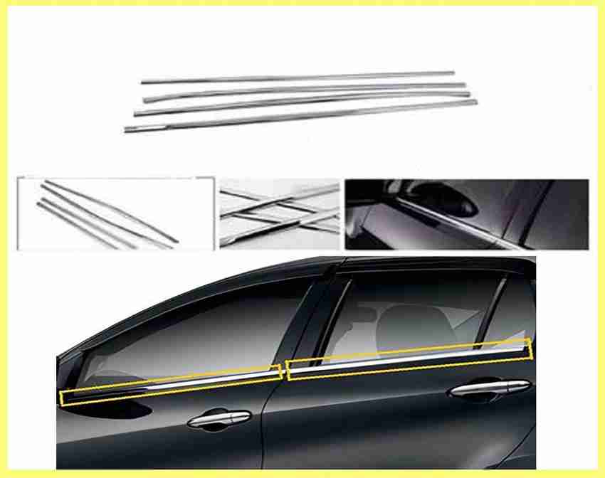 Kunj Autotech Stainless Steel Chrome Finish Window Lower Garnish