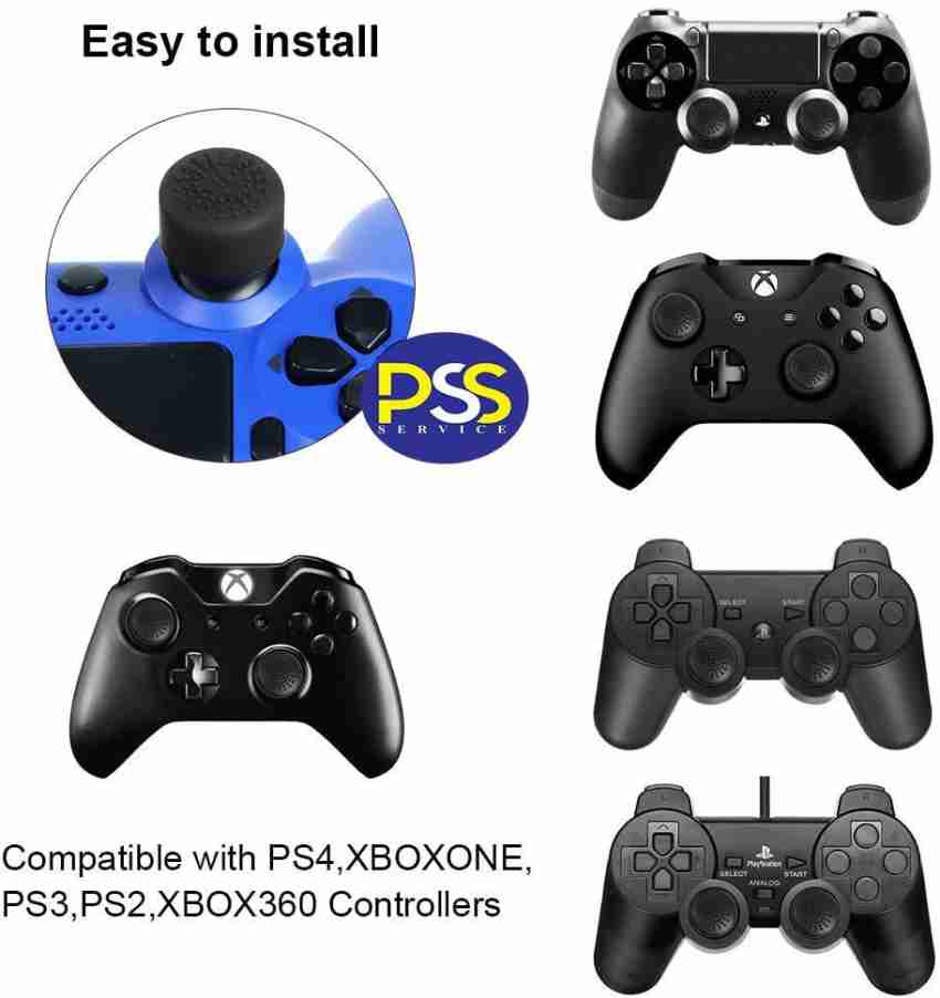 PSS Analog Controller Gamepad Raised Antislip Thumb Stick Grips Thumbsticks  Joystick Cap Cover for PS5,PS4, PS3, Switch Pro,Xbox Series, Xbox one, Xbox  360, Wii U, PS2 Controller (Black) - 8PCS Gaming Accessory