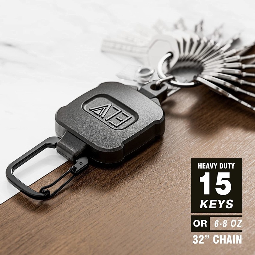 ELV Heavy Duty Retractable Keychain with Magnetic Closure and
