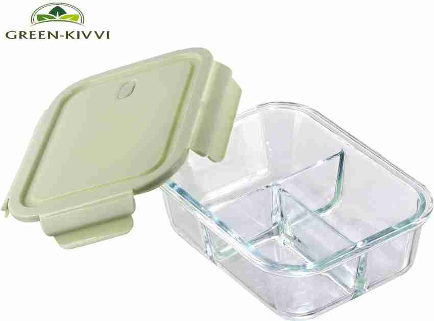 Glass Meal Prep Containers 3 Compartment (950 ML) - Glass Lunch Box with  Lid