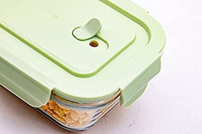 Rectangular Glass Storage Container With Air Vent Lid (400ml, 620