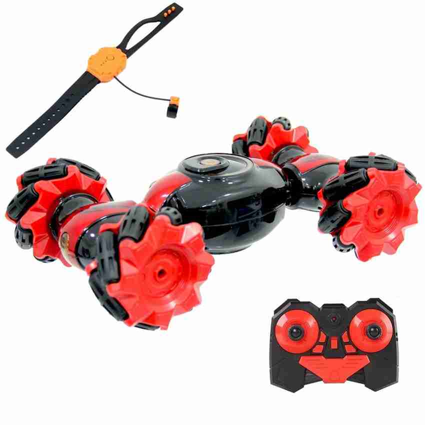 ROYALDEALS RD Gesture Sensor RC Stunt Car Double Sided Rotating Offroad Remote Control Car 4WD 2.4GHz Twisting Vehicle with Light Mini Deformation Toy Cars for Kids Boys Gesture Sensor RC