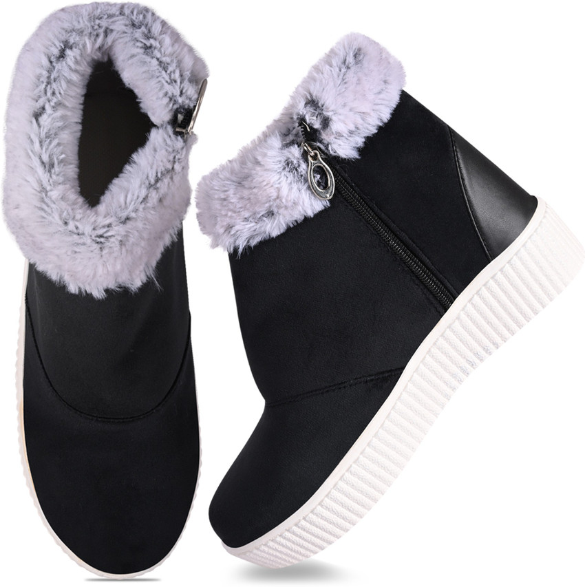 Frago Women s Warm Faux Fur Boots Ultra Light Faux Fur Lined Women s Boots Casual Winter Shoes Soft Cushioned Insole Extra Comfy and Soft Skid Resistant Boots for Women Girls Boots For Women