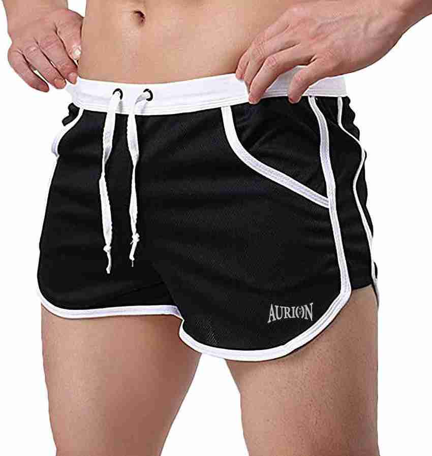 Aurion Solid Men Black White Sports Shorts Buy Aurion Solid Men