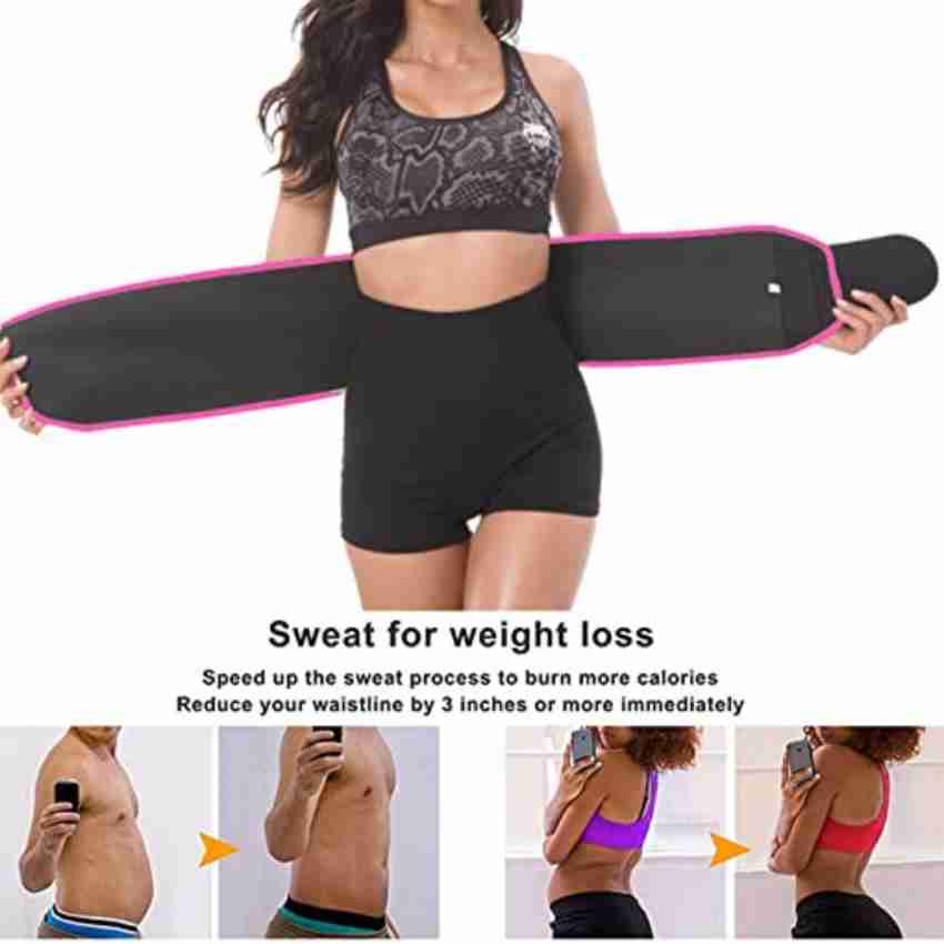 Sweat Belt for Women Weight Loss | Premium Sweat Slim Belt for Women & Men,  Waist Belt for Tummy Exercise Black