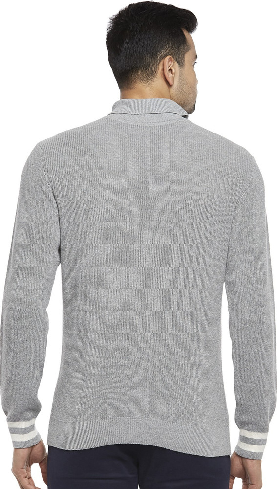 Byford by Pantaloons Solid High Neck Casual Men Grey Sweater Buy