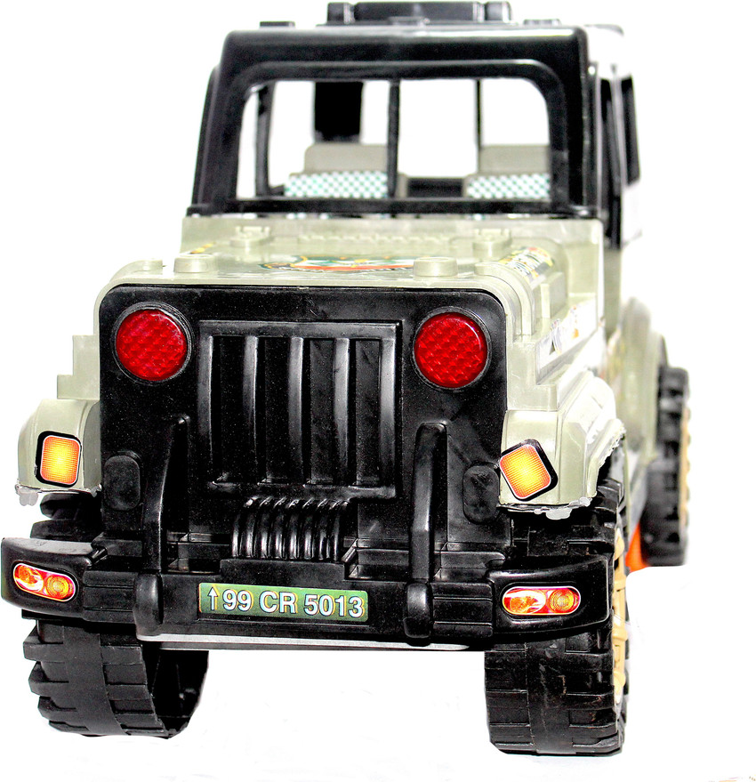 WOW Toys Delivering Joys of Life Jeep Toy Car Model Jumbo Big Size Monster Racing Jeep Pretend War Action Toy for Kids Friction Powered Pack of 1 45 cm Jeep Toy