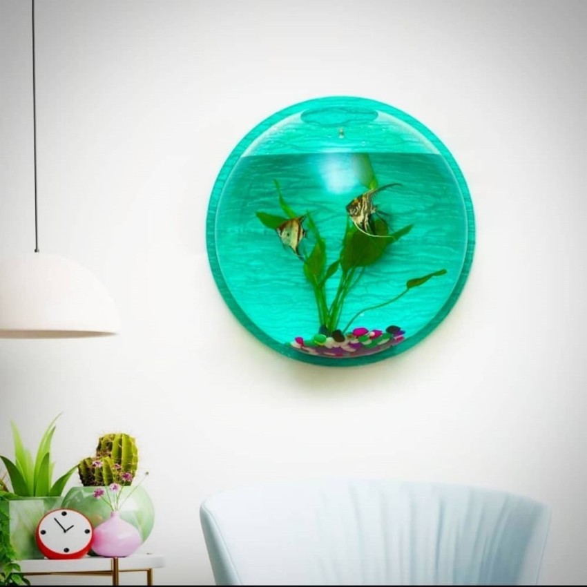 SAVORADE Glass Fish Tank for Small Betta Fish & Plants tank_0010i(10 INCH)  Round Ends Aquarium Tank