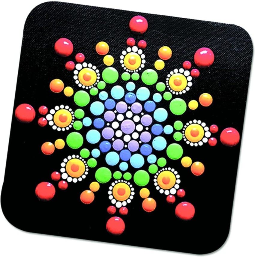 Hula Home Color Your Own Coaster Mandalas w/Markers | 8 Absorbent Ceramic  Tiles w/Cork Base | Gift Arts and Crafts DIY Kit for Adults, Hobby, Teens