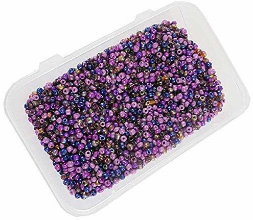 Glass 3-4mm Seed Beads 5 Colors! 200 grams, 5 Flip Top Plastic