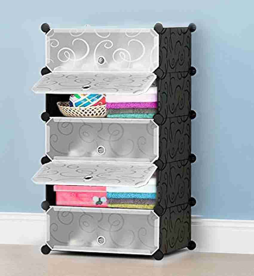 C2 Simple Folding Shoe Rack DIY Assembly Stackable Plastic Shoe