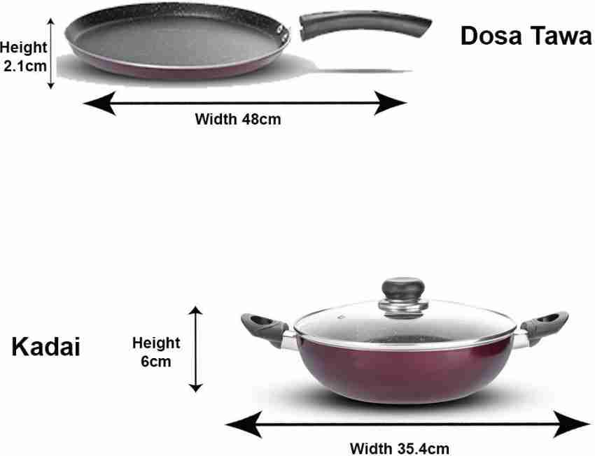  Vinod Cookware Vinod Masterchef Cookware Set Of 4 Pcs With 3  Lids: Home & Kitchen