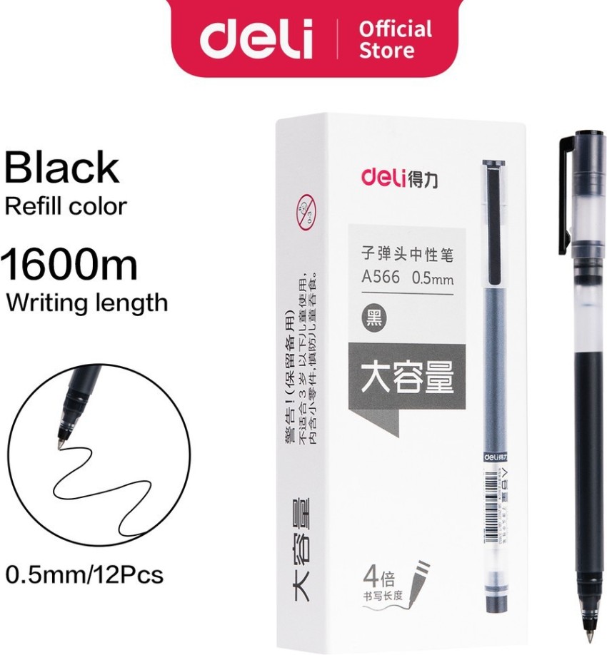 5 x 0.7mm WIN Eee Quick Dry Fine BLACK Quality Ink Smooth Gel Pens Comfort  Grip