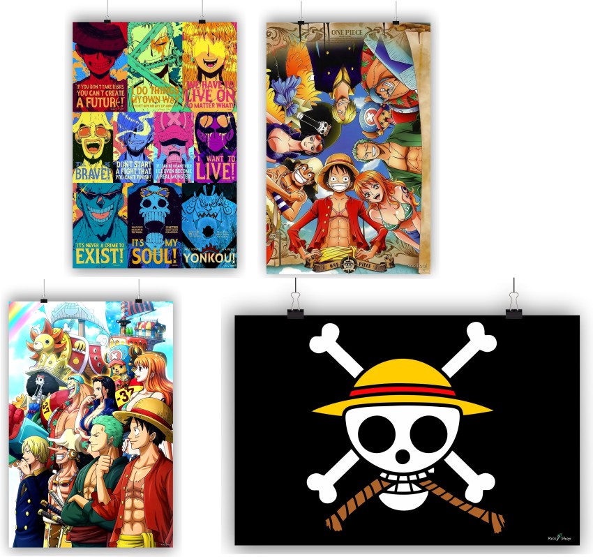 One piece combo poster 1646 Paper Print - Animation & Cartoons