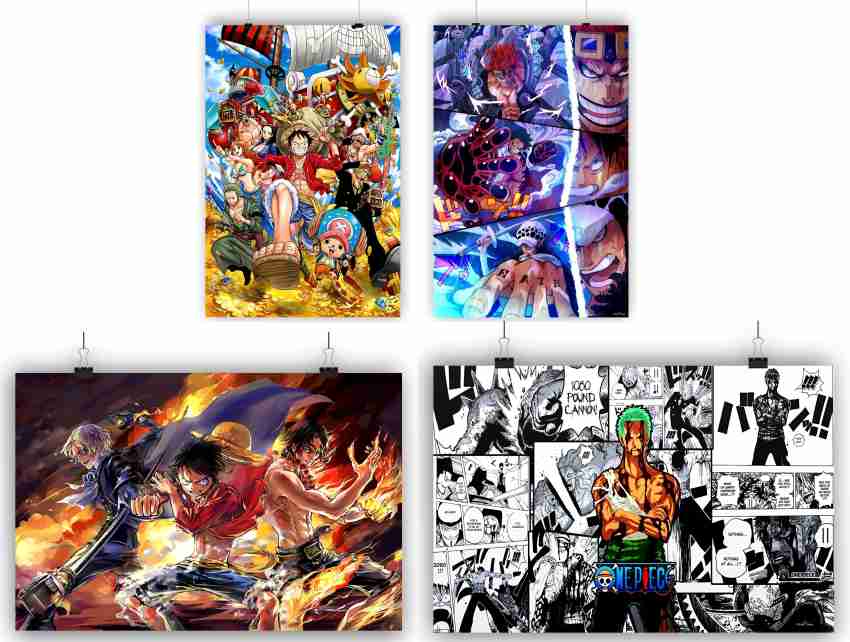 One piece combo poster 1657 Paper Print - Animation & Cartoons