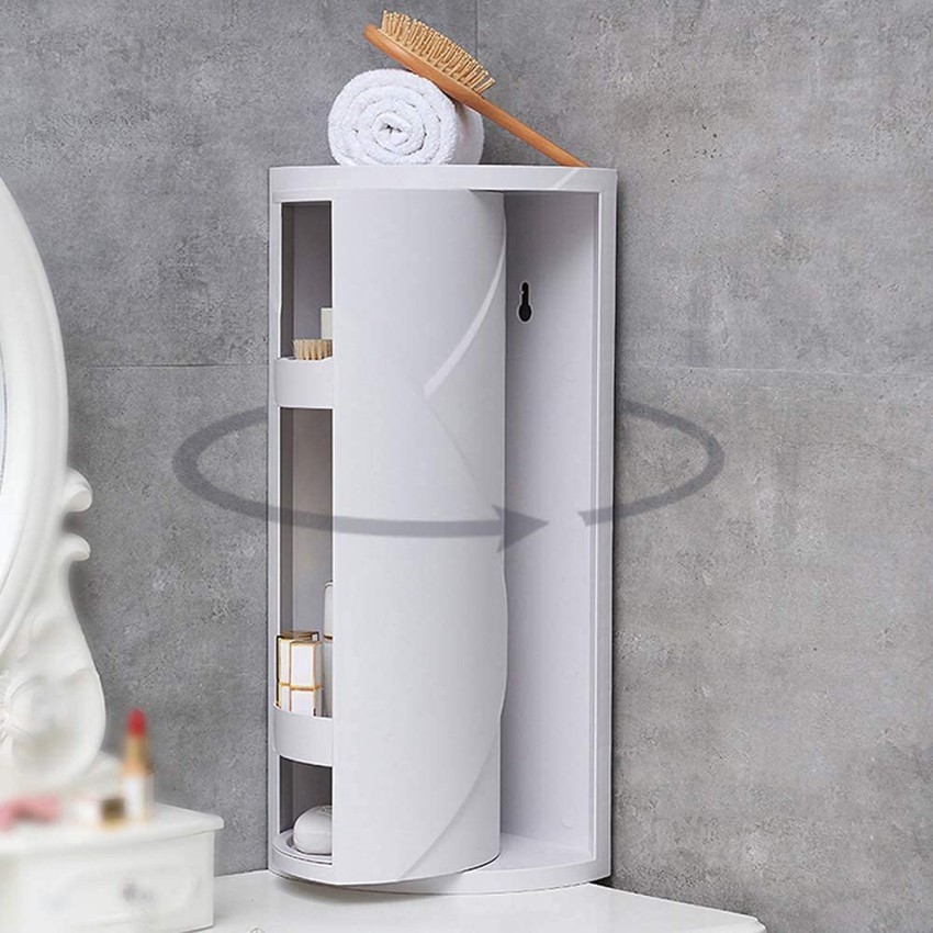Bathroom corner cabinet plastic rotating cabinet 360 degree