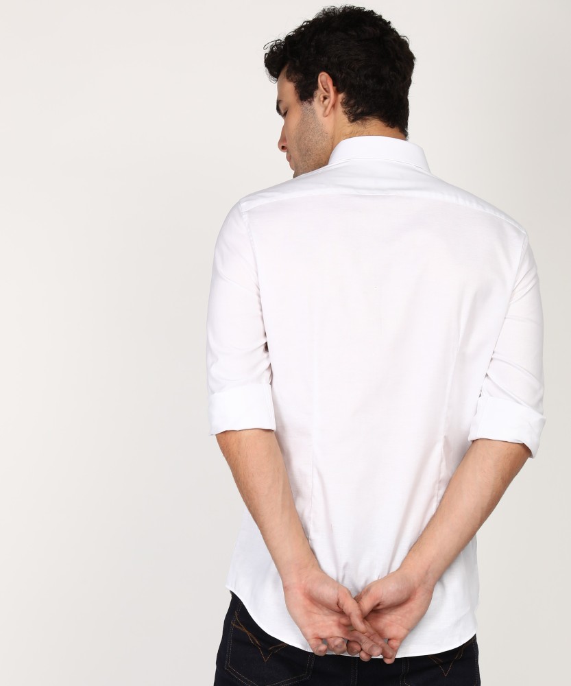 TOMMY HILFIGER Men Striped Casual White Shirt - Buy TOMMY HILFIGER Men  Striped Casual White Shirt Online at Best Prices in India