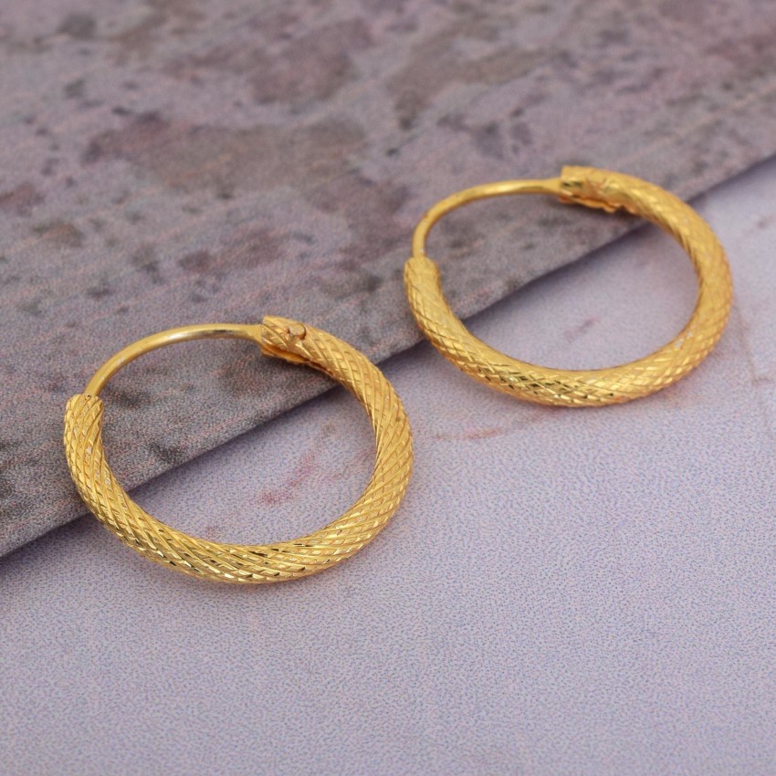  Buy memoir Gold plated brass,simple sober light weight daily  use Hoop bali earrings Brass Hoop Earring Online at Best Prices in India
