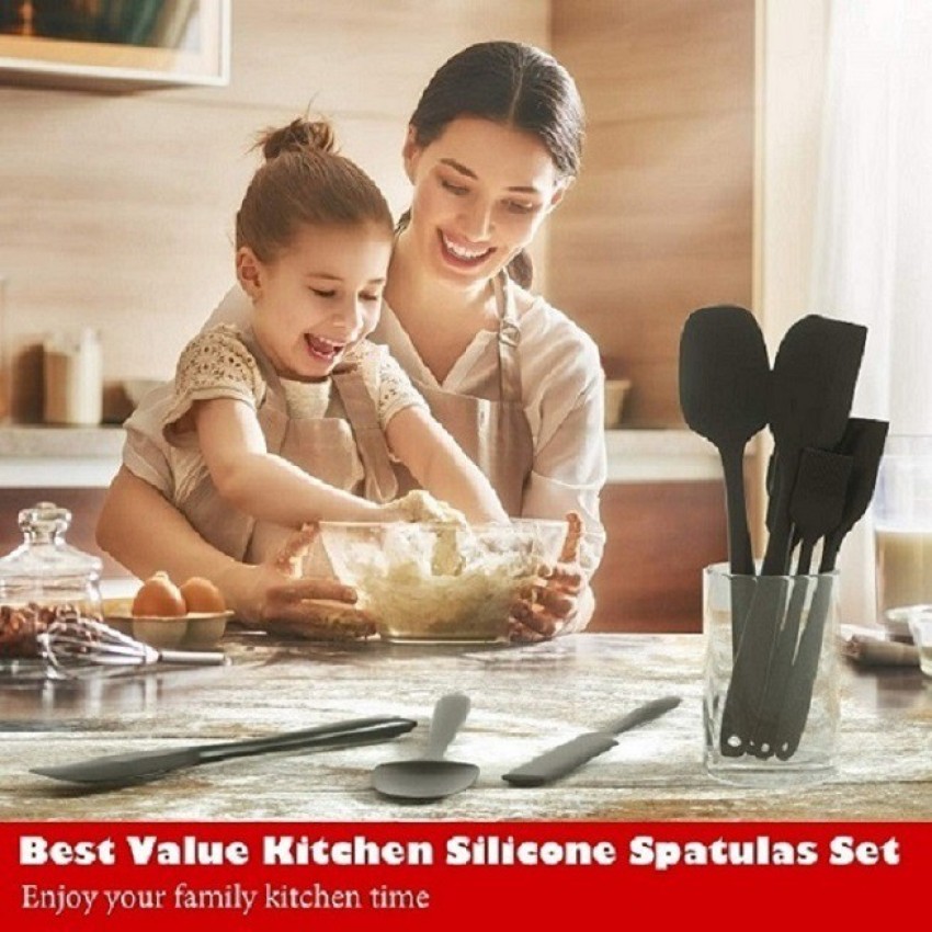 5pcs Food Grade Silicone Rubber Spatula Set Kitchen Utensils for