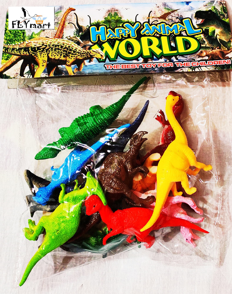 FLYmart Dinosaur Toy Set of 12 PCS Dino World Toys Create Your Jungle with Dinosaur Animals Toys Set A world of DINO Awaits you Dino rare pack Wild