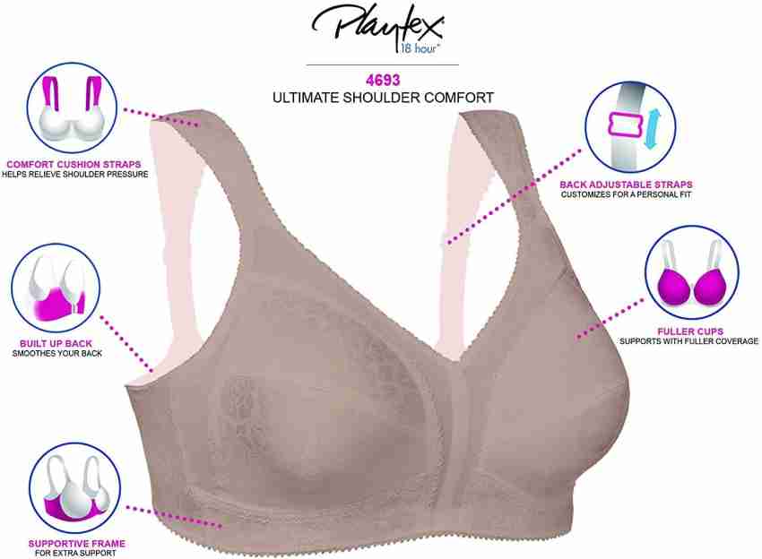 Buy Vinatge New With Tags Playtex Secrets Floral Full Support Underwire Bra  White 46DD Online in India 