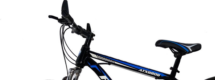 White and 2025 blue mountain bike