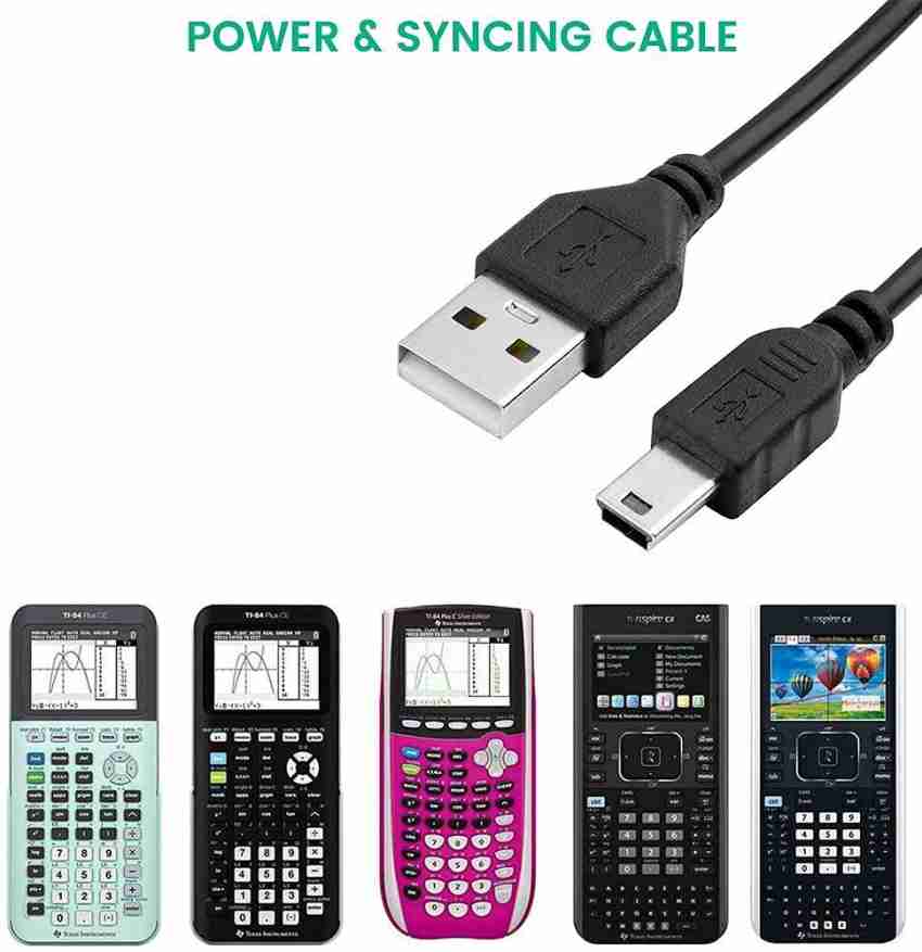 USB Power Charger Cable Compatible with Texas Instruments TI-84 Plus CE  Graphing, TI 84 Plus C Silver Edition Calculators Charging Cord