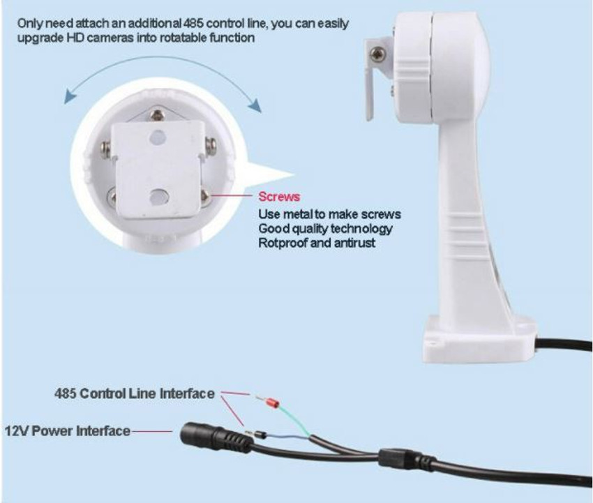 Automatic rotating stand clearance for cctv cameras